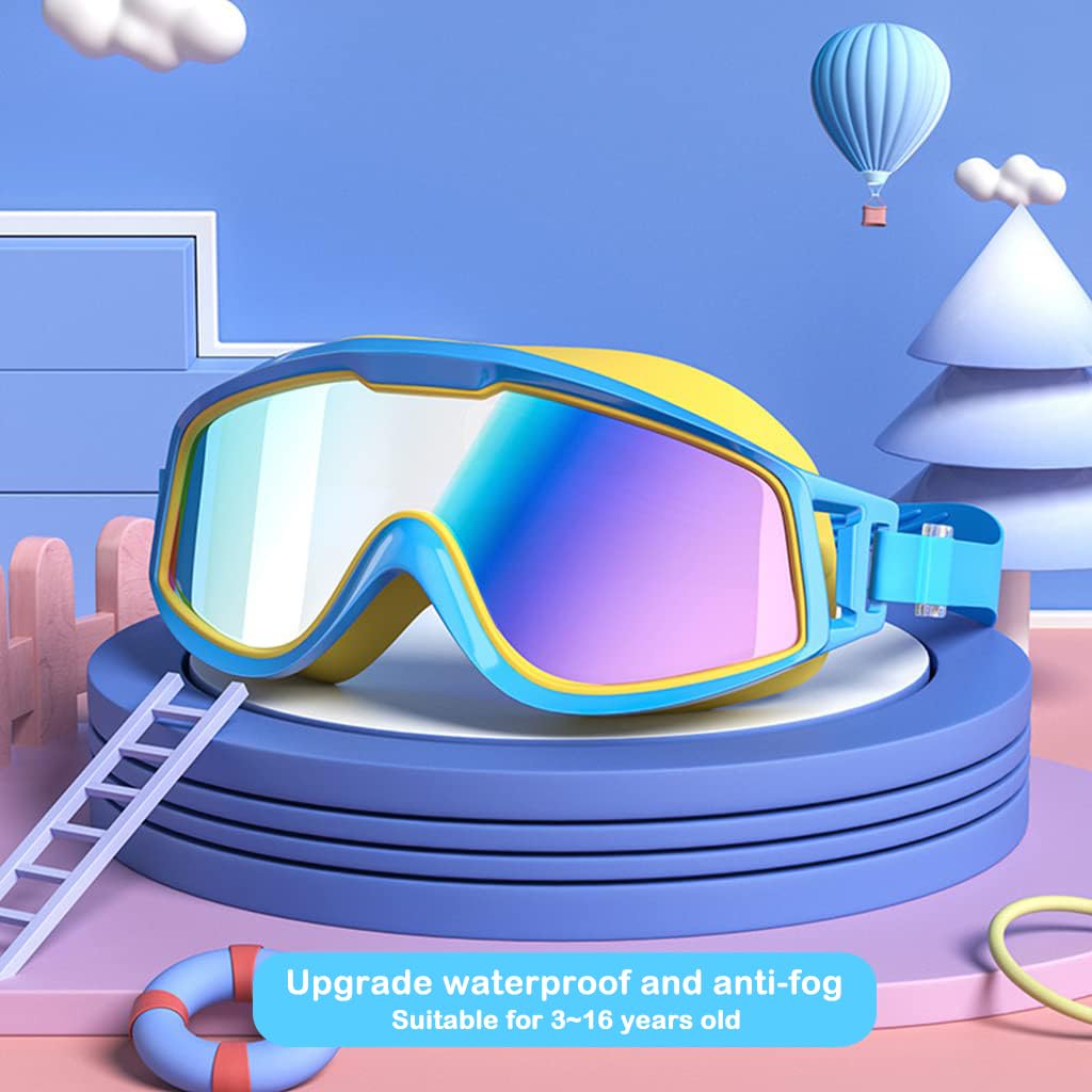 Proberos Professional UV Protection Indoor Outdoor Swimming Goggles for Kids Leakproof Silicone Frame Anti-fog Swimming Goggles Adjustable Swim Goggles for Kids 4-16 Years Old, Blue Proberos Professional UV Protection Indoor Outdoor Swimming Goggles for Kids Leakproof Silicone Frame Anti-fog Swimming Goggles Adjustable Swim Goggles for Kids 4-16 Years Old, Blue